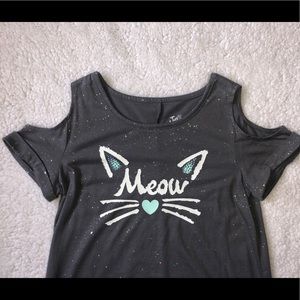 Justice peep shoulder shirt girls size 14